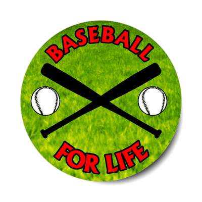 baseball for life crossed bats sticker