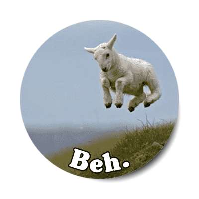 beh lamb jumping funny sticker