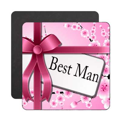 best man pink ribbon card magnet