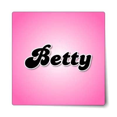 betty female name pink sticker