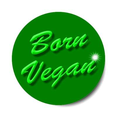 bevel italic born vegan sticker