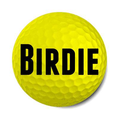 birdie golfball yellow sticker