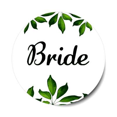 bride green leaves border sticker