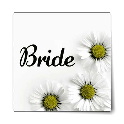 bride three yellow white flowers sticker