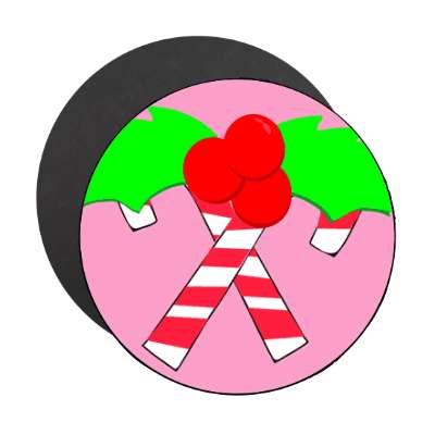 candy canes christmas berries pink magnet