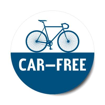car free silhouette bicycle sticker