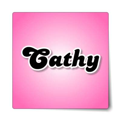cathy female name pink sticker