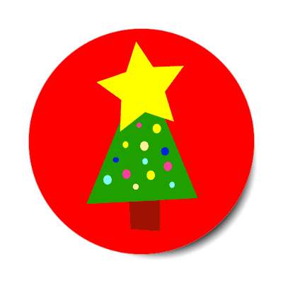 christmas tree red star sticker