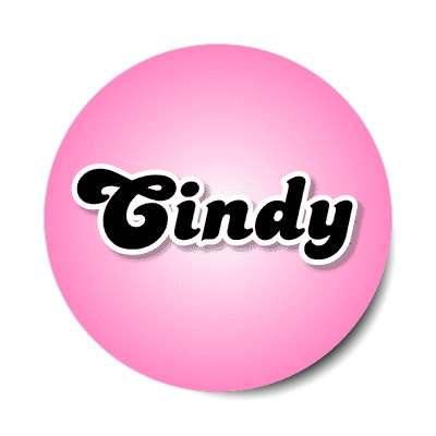 cindy female name pink sticker
