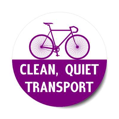 clean quiet transport silhouette bicycle sticker