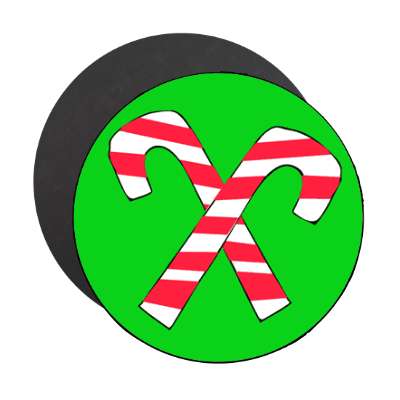 crossed candy canes green magnet