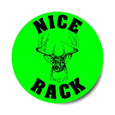 deer joke green nice rack sticker