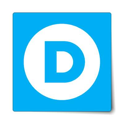 democrat blue d circle sticker