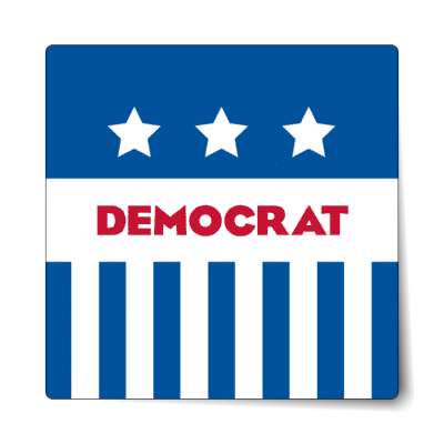 democrat blue lines stars sticker