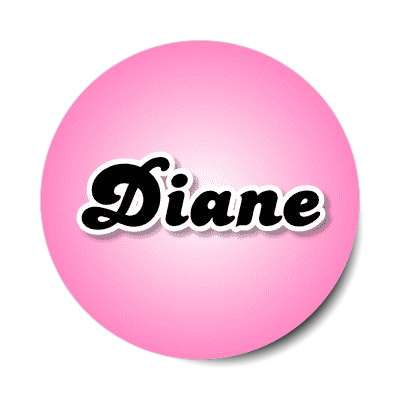 diane female name pink sticker