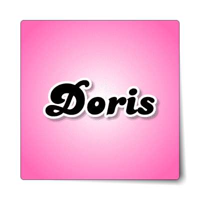 doris female name pink sticker