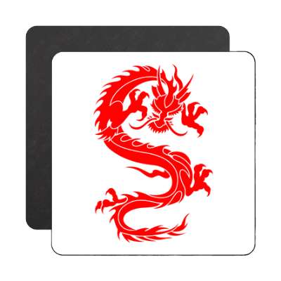 dragon red chinese silhouette magnet