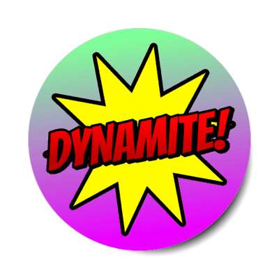 dynamite burst mint magenta stickers, magnet
