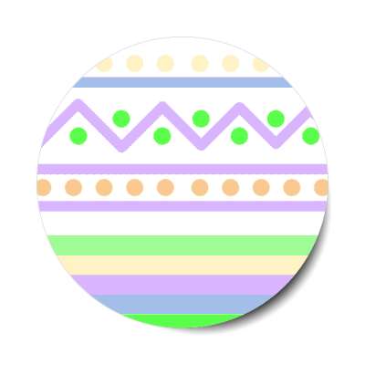 easter egg design zig zag dots variation 2 white sticker