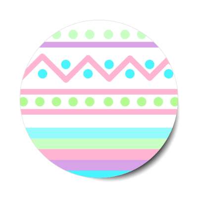 easter egg design zig zag dots variation 3 white sticker