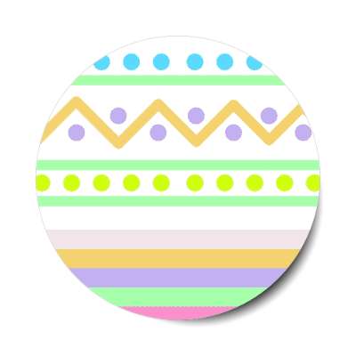 easter egg design zig zag dots variation white sticker