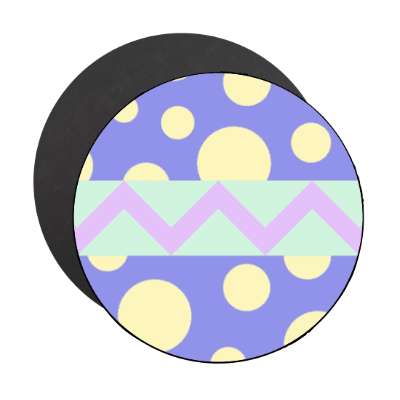 easter egg design zig zag polka dots blue medium magnet