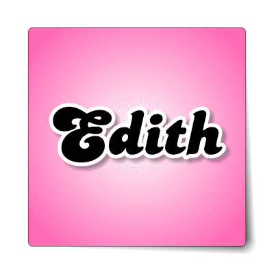 edith female name pink sticker