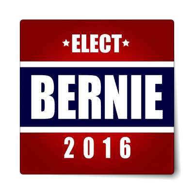 elect bernie 2016 deep red dark blue sticker