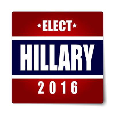 elect hillary 2016 deep red dark blue sticker