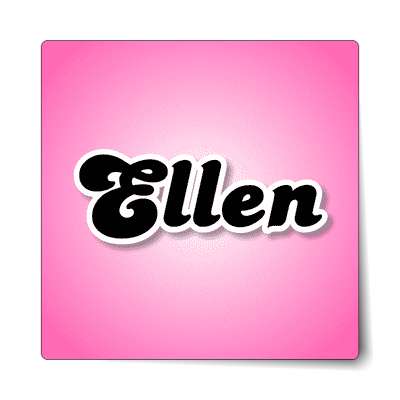 ellen female name pink sticker