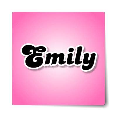 emily female name pink sticker