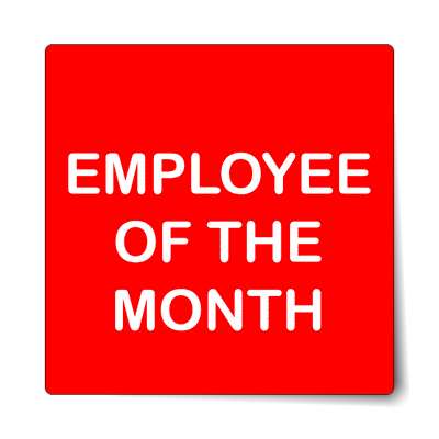 employee of the month red white sticker
