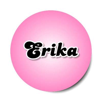 erika female name pink sticker