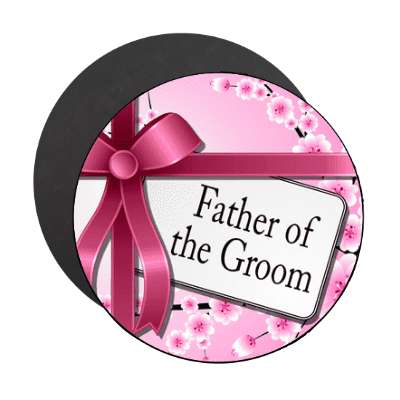 father of the groom pink ribbon card magnet