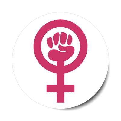 feminist symbol white sticker