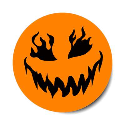 flame eyes jack o lantern pumpkin face sticker