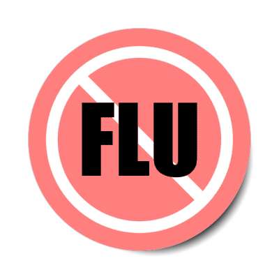 flu circle slash salmon stickers, magnet