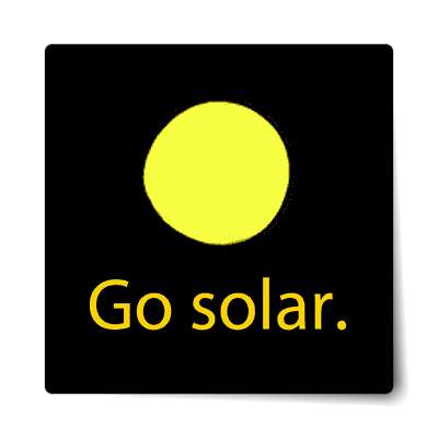 go solar outer space sun sticker