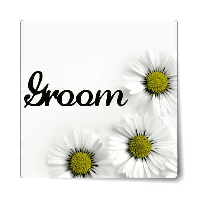 groom three yellow white flowers sticker