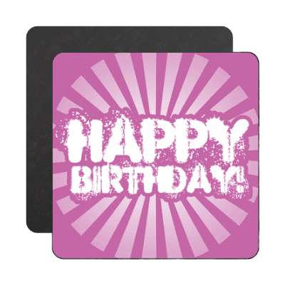 happy birthday grunge purple magnet