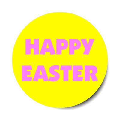 happy easter pastel yellow pink sticker