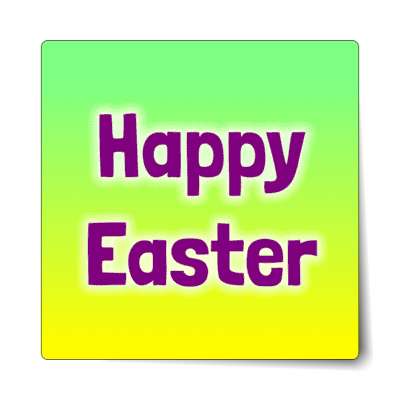 happy easter yellow green sticker