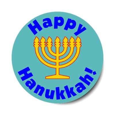 happy hanukkah menorah sticker