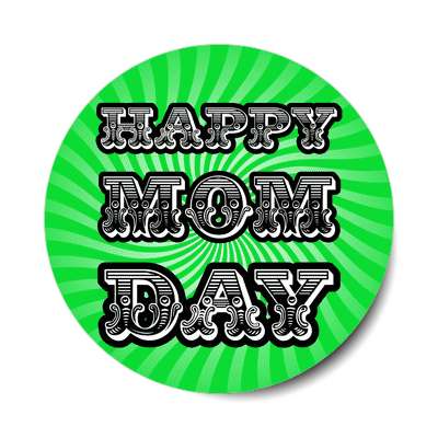 happy mom day fancy spiral rays sticker