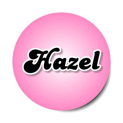 hazel female name pink sticker