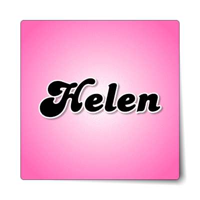 helen female name pink sticker