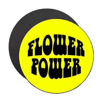 hippy yellow flower power magnet