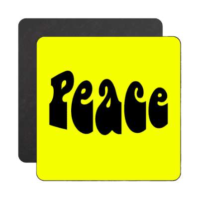 hippy yellow peace magnet