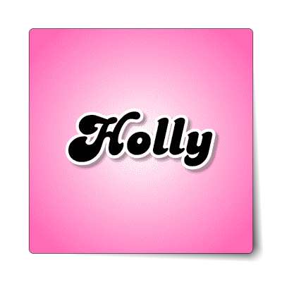 holly female name pink sticker