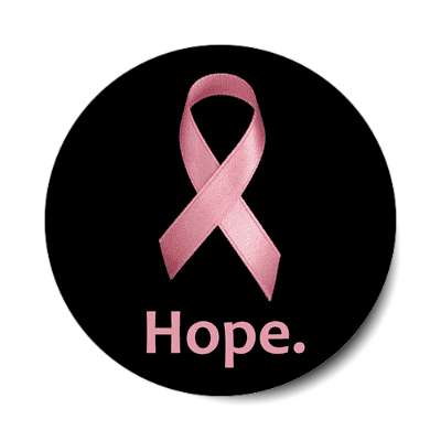 hope black pink awareness breast cancer ribbon sticker